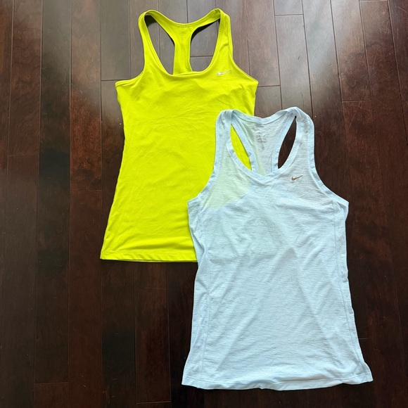 Nike Women’s Tank Tops, Set of 2, Size Small Yellow Blue Workout Gym Activewear - Picture 1 of 13